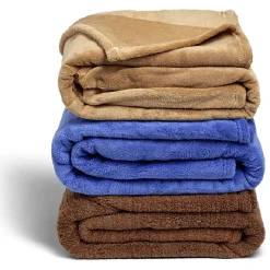 Couverture flanelle 200x220cm polyester - 3 coloris