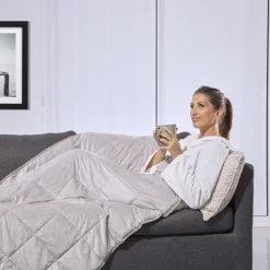 Couverture lestée relaxante grise unie