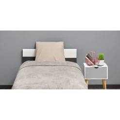 Couverture polaire 1 place taupe uni
