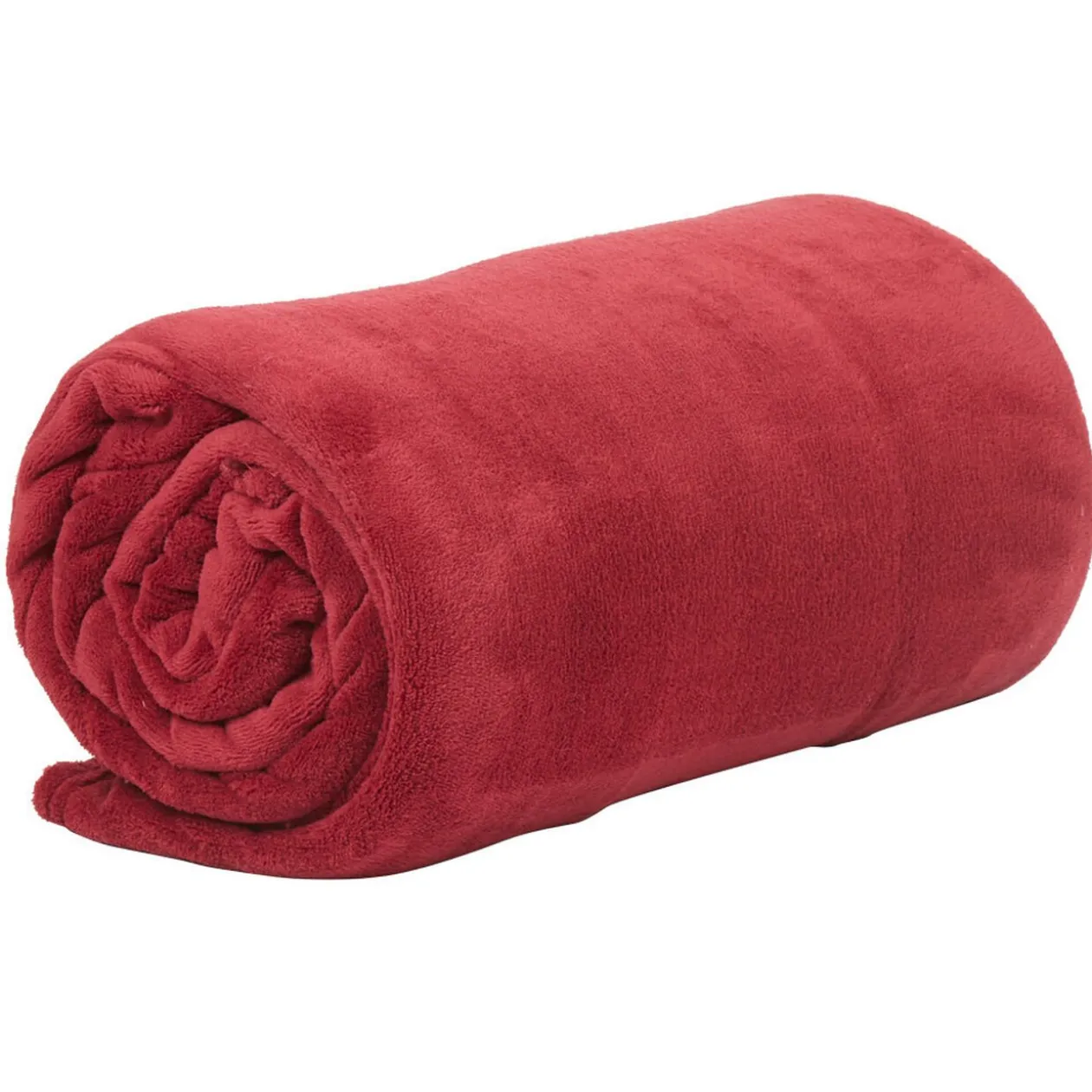 Couverture rouge lie de vin uni