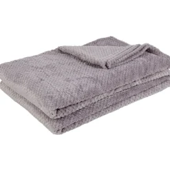 Couverture unie beige gris ou rose 230x230 cm