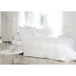 Couvre lit 2 places blanc