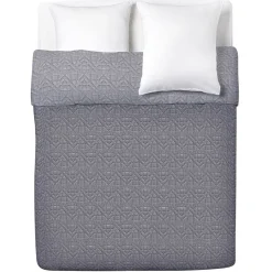 Couvre lit réversible effet matelassé gris 240x220cm