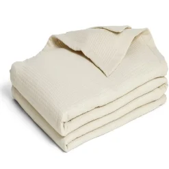 Couvre lit 220x240cm effet nid d'abeille polyester