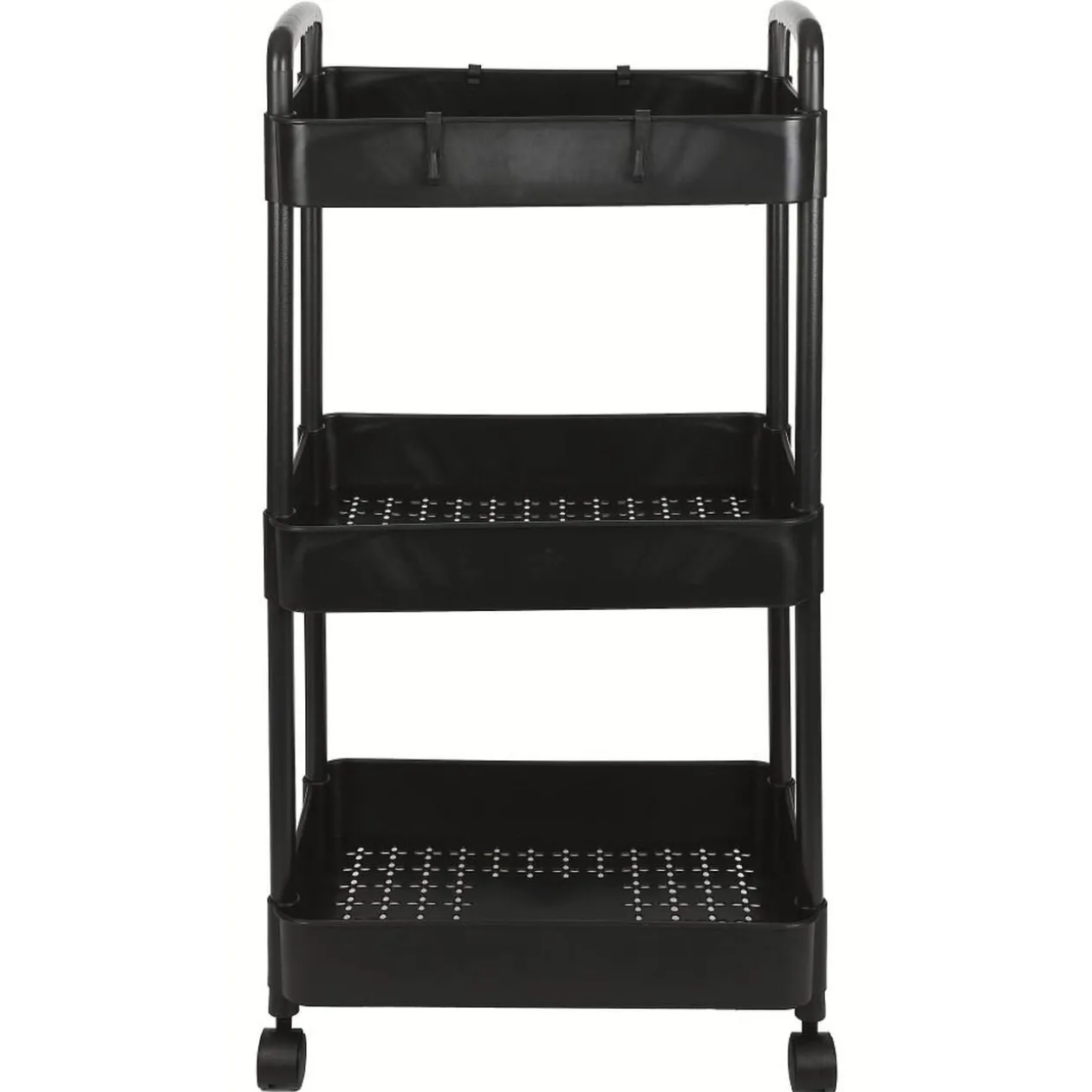 Desserte à roulettes 3 niveaux plastique noir