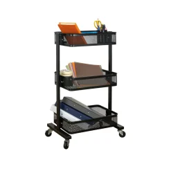 Desserte à roulettes noire