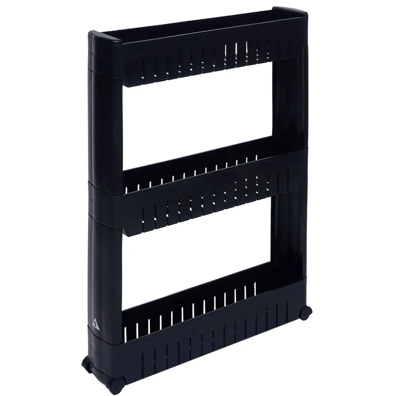 Desserte de cuisine à roulettes 3 niveaux noir 54,5x12,5xH.72cm