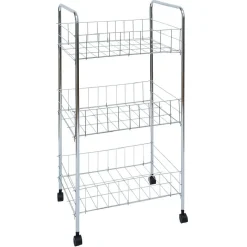 Desserte en métal 3 niveaux - 35,5xH66,5x26cm