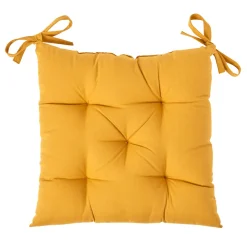 Dessus de chaise matelassé jaune moutarde Dolce Vita