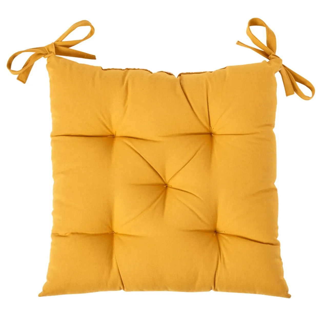 Dessus de chaise matelassé jaune moutarde Dolce Vita