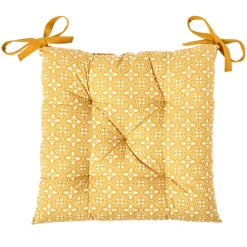 Dessus de chaise matelassé jaune moutarde Dolce Vita