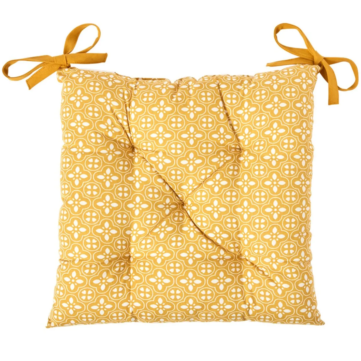 Dessus de chaise matelassé jaune moutarde Dolce Vita