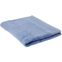 Drap de bain en coton bleu 90x150 cm