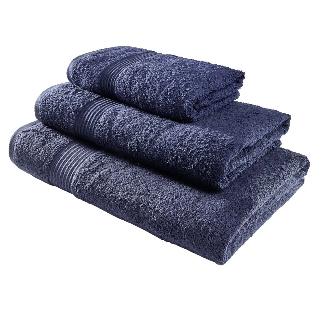 Drap de bain maxi 90x150cm coton bleu marine