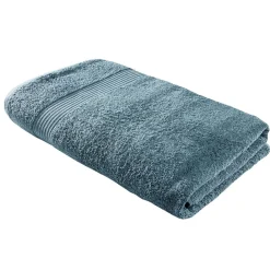 Drap de bain maxi 90x150cm coton bleu paon