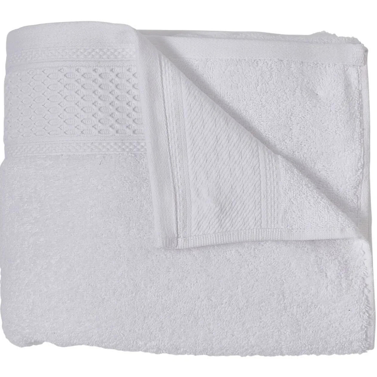 Drap de douche en coton blanc 70x130 cm