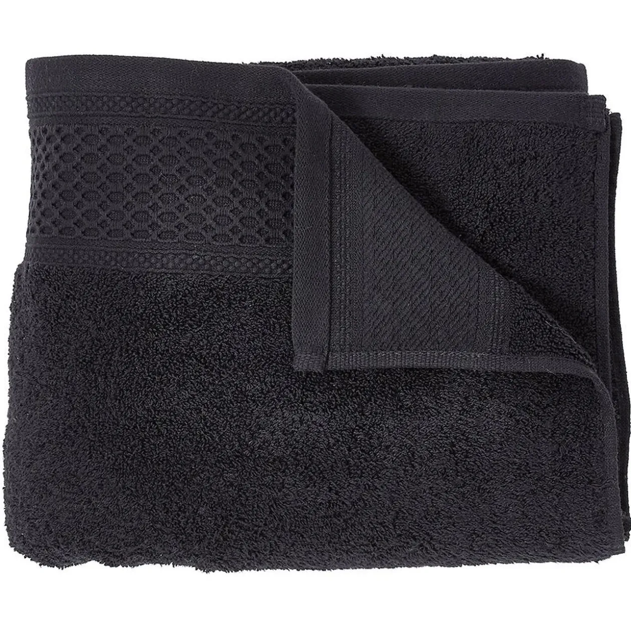 Drap de douche en coton noir 70x130 cm