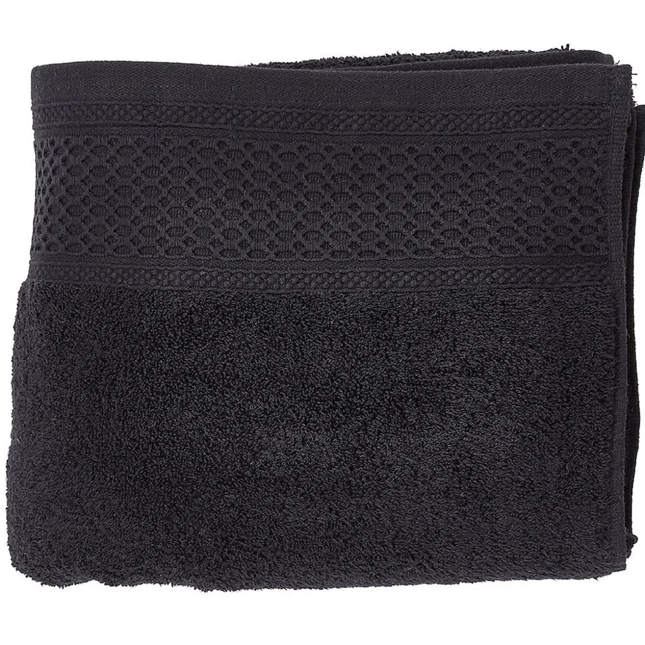 Drap de douche en coton noir 70x130 cm