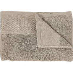 Drap de douche en coton taupe 70x130 cm