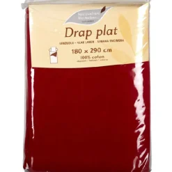 Drap de lit 1 personne rouge