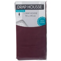 Drap housse 1 personne violet