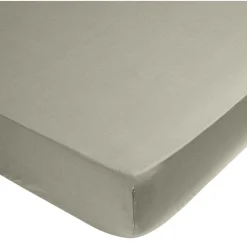 Drap housse 2 personnes 100% coton 140x190 cm beige