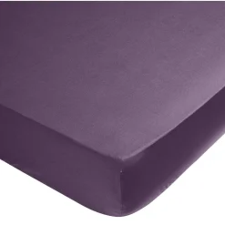 Drap housse 2 personnes 100% coton 140x190 cm violet