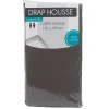 Drap housse 2 personnes gris foncé