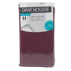 Drap housse 2 personnes violet