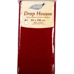 Drap housse 1 place rouge