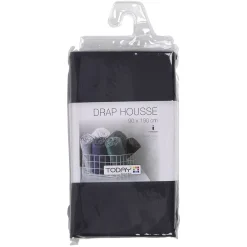 Drap housse 1 place 90x190cm multicolore polyester