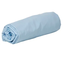 Drap housse 2 places bleu ciel uni 140 x 190 cm