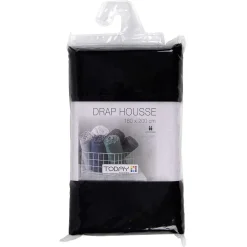 Drap housse 2 places 160x200cm multicolore 100% polyester