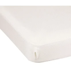 Drap housse beige et blanc 140x190 cm imprimé croix