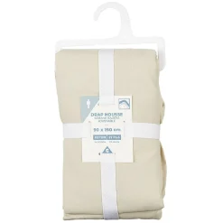 Drap housse en coton couleur lin 90x190 cm