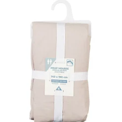 Drap housse en coton rose 140x190 cm