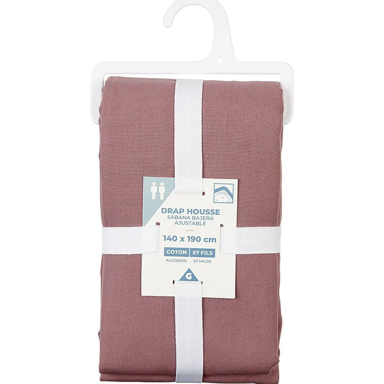 Drap housse en coton violet140x190 cm