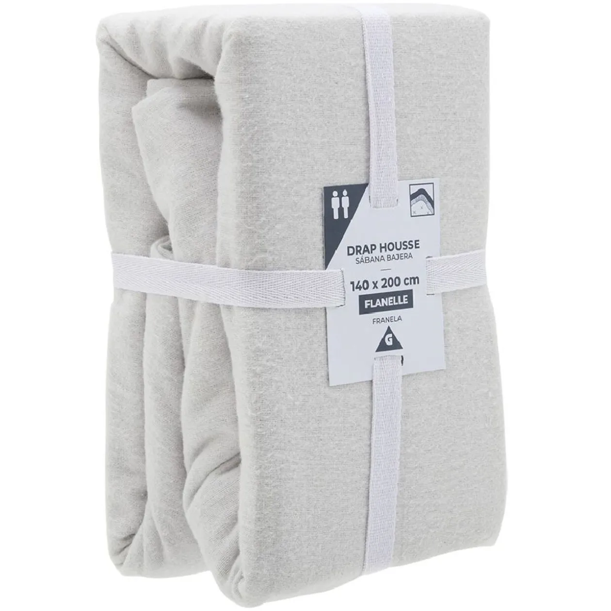 Drap housse flanelle uni L140X200 cm