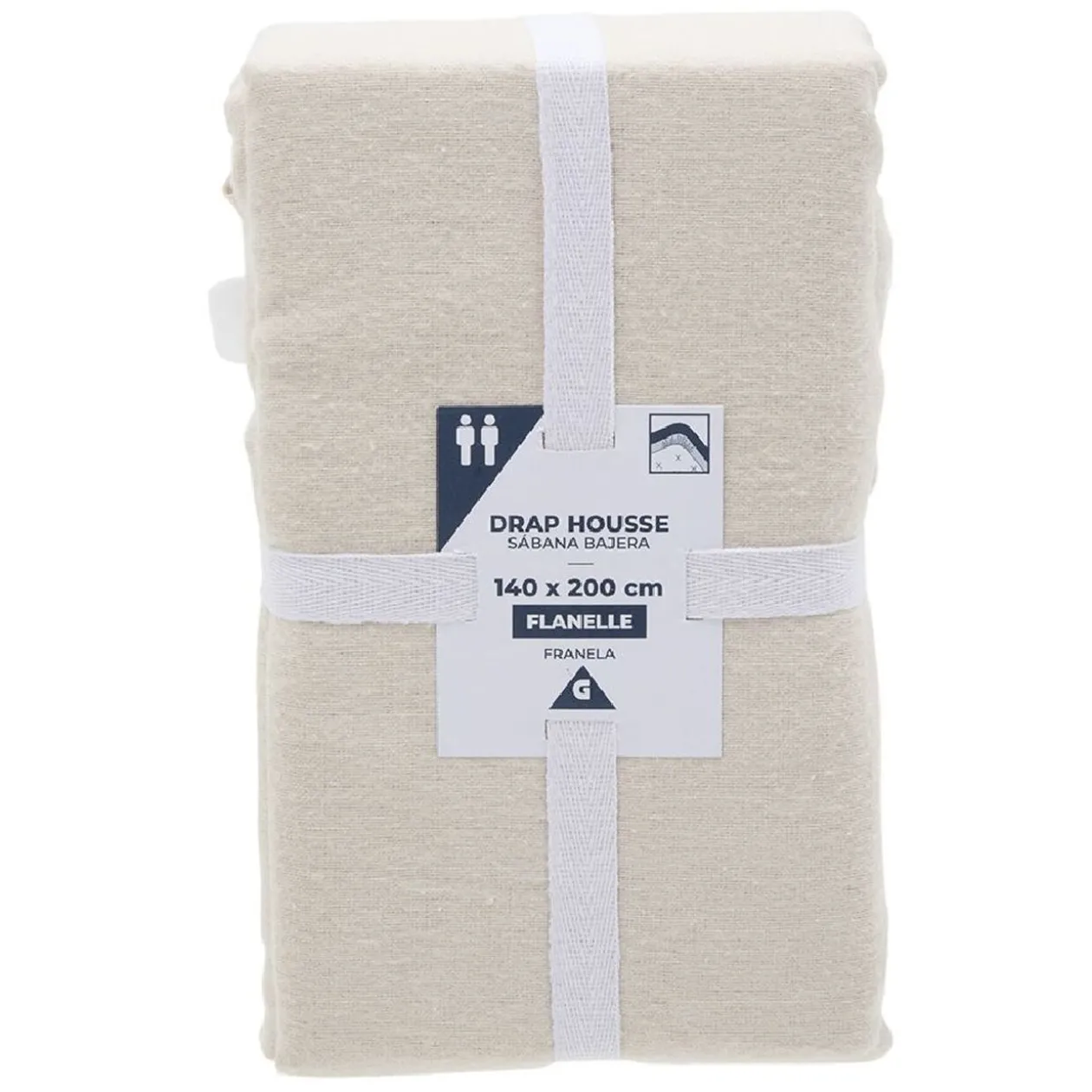 Drap housse flanelle uni L140X200 cm