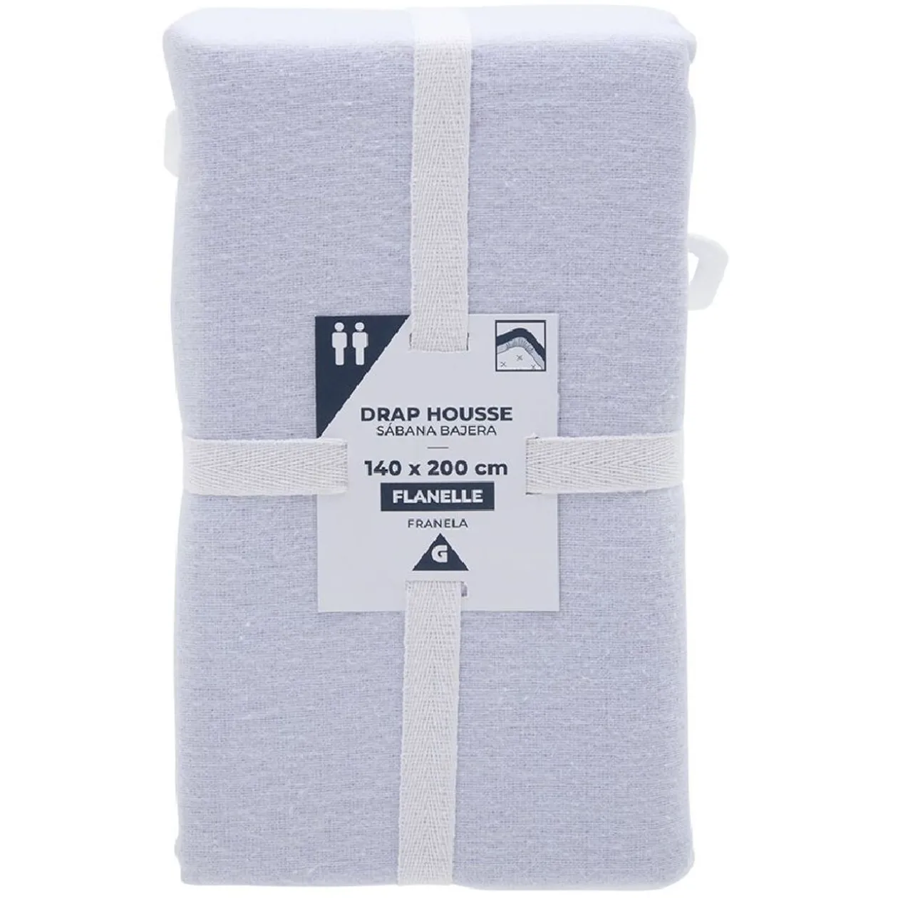 Drap housse flanelle uni L140X200 cm