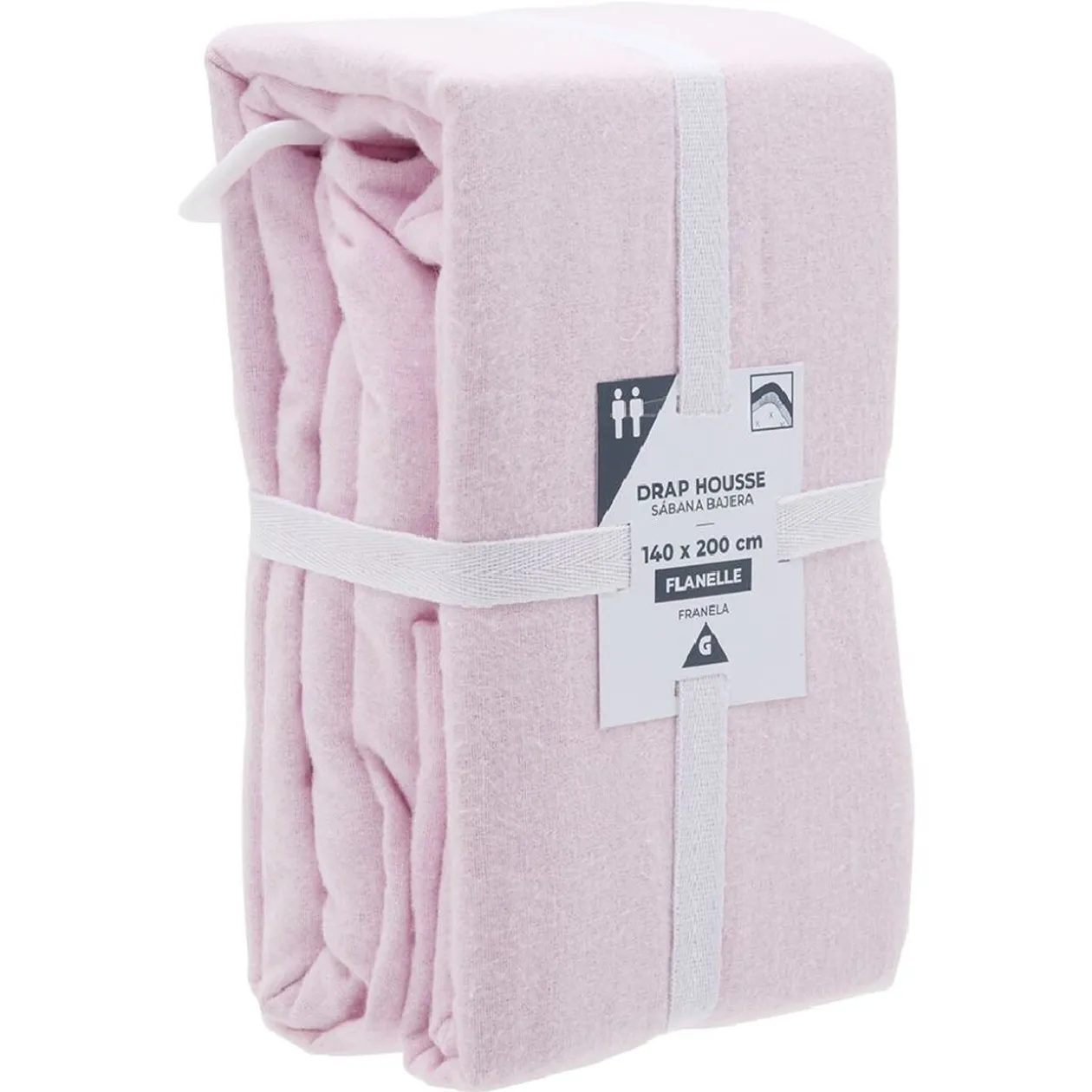 Drap housse flanelle uni L140X200 cm