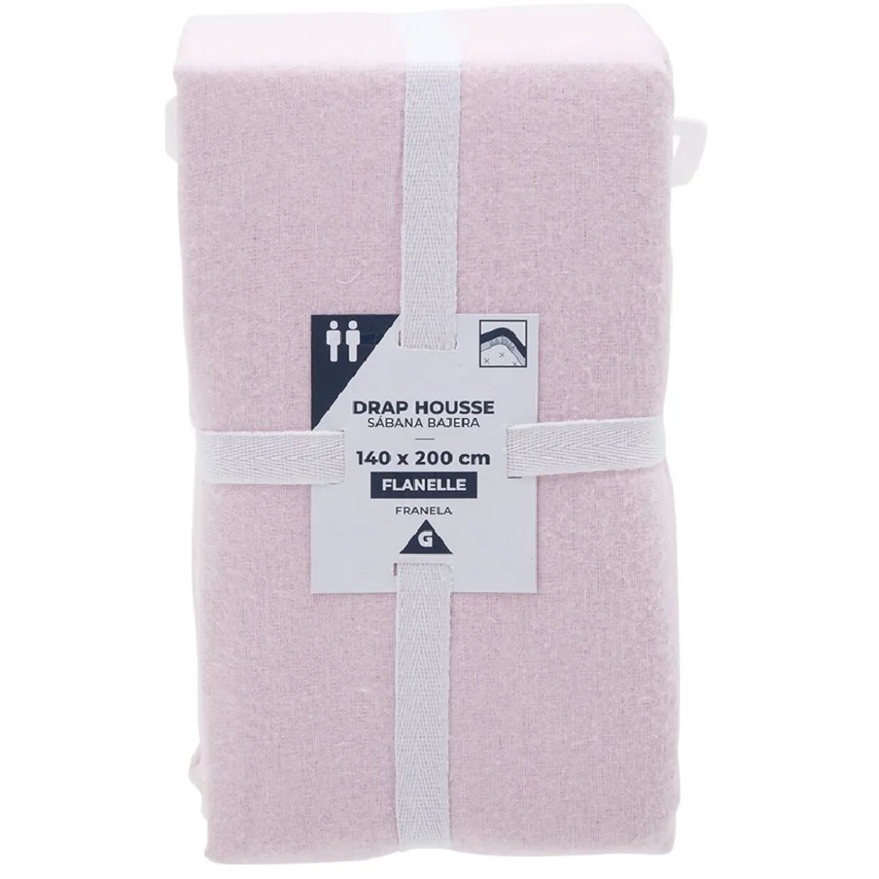 Drap housse flanelle uni L140X200 cm