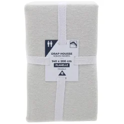 Drap housse flanelle uni L140X200 cm