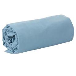 Drap housse grande taille uni bleu gris 2 personnes