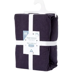 Drap housse gris en coton 190X140 cm