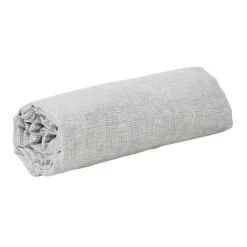 Drap housse imprimé blanc et gris 1 personne 90x190cm
