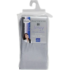 Drap housse jersey de coton 2 personnes gris