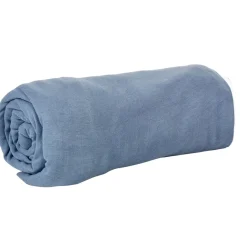 Drap housse uni bleu gris 2 personnes