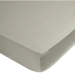 Drap housse uni gris 2 personnes 160x200x20cm