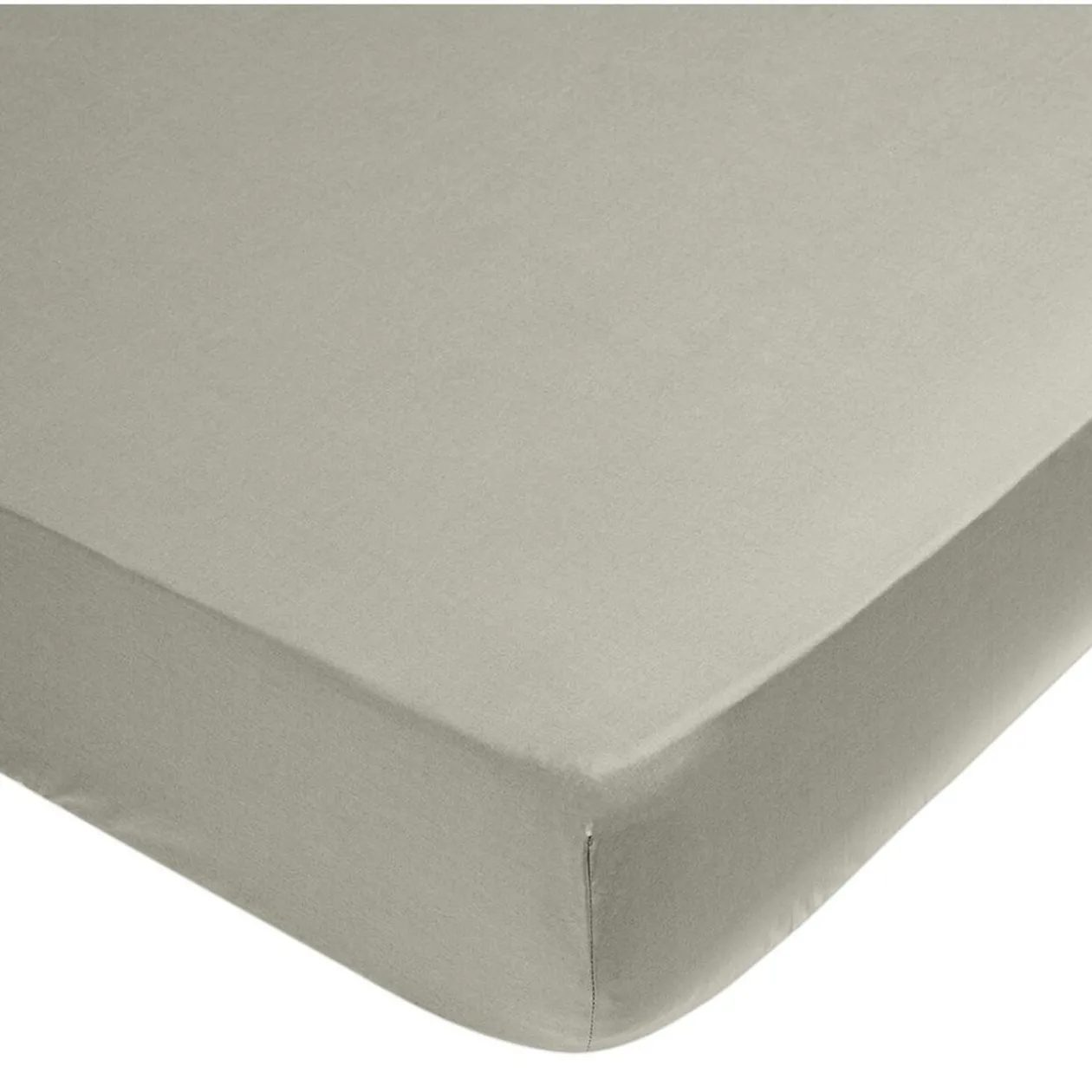 Drap housse uni gris 1 personne 90x190cm